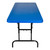 Adjustable-Height Commercial-Grade Premium Industrial Folding Table, 6-Foot Pedestal-Leg Design with 17-Gauge Steel Frame and Thick Double-Wall Top (72" × 30", Blue Top)