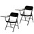 Heavy-Duty Folding Chairs with Tablet Arm, Steel Frame, Writing Surface, Dual Braces (2-Pack, Black, Right Handed)
