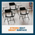 Heavy-Duty Folding Chairs with Tablet Arm, Steel Frame, Writing Surface, Dual Braces (2-Pack, Black, Left Handed)