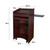 Mobile Floor Lectern with Side Shelf And Keyboard Tray, Mahogany