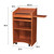 Mobile Floor Lectern with Side Shelf And Keyboard Tray, Cherry