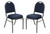 Dome Back Upholstered Stackable Banquet Chairs Premium Commercial Seating (2 Pack, Fabric, Midnight Blue, Silvervein Frame)