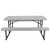 Heavy Duty Blow Molded Folding Picnic Table- Light Speckled Grey, Black Frame