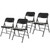 Premium Heavy-Duty All-Steel Folding Chairs, Triple-Braced Commercial Metal Chairs with Double Hinges, 500 lb Capacity (4-Pack, Black)