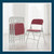 Heavy-Duty Premium Fabric Padded Upholstery Double-Hinged Folding Chairs (4-Pack, Crimson Red/Gray)
