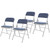 Heavy-Duty Premium Fabric Padded Upholstery Double-Hinged Folding Chairs (4-Pack, Imperial Blue/Gray)