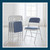 Heavy-Duty Premium Fabric Padded Upholstery Double-Hinged Folding Chairs (4-Pack, Imperial Blue/Gray)