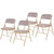 Heavy-Duty Premium Fabric Padded Upholstery Double-Hinged Folding Chairs (4-Pack, French Beige)