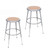 Premium Commercial-Grade All-Purpose Round Stool (Height-Adjustable, 18–27 inch Range, Gray Frame, Masonite Wood Seat, 2-Pack)