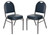Dome Back Upholstered Stackable Banquet Chairs Premium Commercial Seating (2 Pack, Vinyl, Midnight Blue, Silvervein Frame)