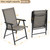 Patio Dining Chairs Set of 2, Portable Dining Chairs with Armrests for Camping, Lawn and Beach, Folding Patio Chairs 2-Pack of Metal Frame, Brown