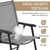 Patio Dining Chairs Set of 2 with Armrests, Outdoor Folding Chairs with Metal Frame and Backrest for Lawn, Garden, Yard and Poolside, Gray