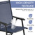 Patio Dining Chairs Set of 2, Portable Dining Chairs with Armrests for Camping, Lawn and Beach, Folding Patio Chairs 2-Pack of Metal Frame, Navy Blue