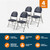 Premium Heavy-Duty Plastic Folding Chairs, Commercial Fanback Event Chairs with Triple Brace and 500 lb Capacity (4-Pack, Navy Plastic with Gray Frame)