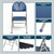 Premium Heavy-Duty Plastic Folding Chairs, Commercial Fanback Event Chairs with Triple Brace and 500 lb Capacity (4-Pack, Blue Plastic with Gray Frame)