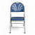 Premium Heavy-Duty Plastic Folding Chairs, Commercial Fanback Event Chairs with Triple Brace and 500 lb Capacity (4-Pack, Blue Plastic with Gray Frame)