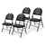 Premium Heavy-Duty Plastic Folding Chairs, Commercial Fanback Event Chairs with Triple Brace and 500 lb Capacity (4-Pack, Black Plastic with Black Frame)
