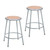 Premium Commercial-Grade All-Purpose Round Stool (24-inch Height, Gray Frame, Masonite Wood Seat, 2-Pack)