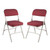 Heavy Duty, Industrial Grade, Premium Fabric Folding Chairs 2" Ultra Padded Seat Double Hinged Steel Frame (2 Pack, Red/Gray)