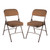Heavy Duty, Industrial Grade, Premium Fabric Folding Chairs 2" Ultra Padded Seat Double Hinged Steel Frame (2 Pack, Gold/Brown)