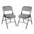Heavy Duty, Industrial Grade, Premium Fabric Folding Chairs 2" Ultra Padded Seat Double Hinged Steel Frame (2 Pack, Charcoal/Black)
