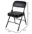 Heavy Duty, Industrial Grade, Premium Vinyl Folding Chairs 2" Ultra Padded Seat Double Hinged Steel Frame (2 Pack, Black/Black)