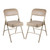 Heavy Duty, Industrial Grade, Premium Vinyl Folding Chairs 2" Ultra Padded Seat Double Hinged Steel Frame (2 Pack, Beige/Beige)