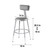 Premium Commercial-Grade All-Purpose Round Stool with Backrest (Height-Adjustable, 18–27 inch Range, Gray Frame, Vinyl Padded Seat, 2-Pack)