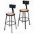 Premium Commercial-Grade All-Purpose Round Stool with Backrest (30-inch Height, Black Frame, Masonite Wood Seat, 2-Pack)