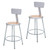 Premium Commercial-Grade All-Purpose Round Stool with Backrest (24-inch Height, Gray Frame, Masonite Wood Seat, 2-Pack)
