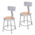 Premium Commercial-Grade All-Purpose Round Stool with Backrest (18-inch Height, Gray Frame, Masonite Wood Seat, 2-Pack)