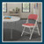 Heavy-Duty Premium Fabric Padded Upholstery Double-Hinged Triple-Braced Folding Chairs (4-Pack, Crimson Red/Gray)