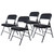 Heavy-Duty Premium Fabric Padded Upholstery Double-Hinged Triple-Braced Folding Chairs (4-Pack, Classic Black)