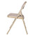 Heavy-Duty Premium Fabric Padded Upholstery Double-Hinged Triple-Braced Folding Chairs (4-Pack, French Beige)