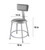 Premium Commercial-Grade All-Purpose Round Stool with Backrest (18-inch Height, Gray Frame, Vinyl Padded Seat, 2-Pack)
