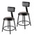 Premium Commercial-Grade All-Purpose Round Stool with Backrest (18-inch Height, Black Frame, Vinyl Padded Seat, 2-Pack)