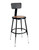 Premium Commercial-Grade All-Purpose Round Stool with Backrest (Height-Adjustable, 18–27 inch Range, Black Frame, Masonite Wood Seat)