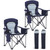 Oversized Camping Folding Chair, Heavy Duty Portable Outdoor Chair, Foldable Camp Chair with Cup Holder and Cooler Bag Support 450 LBS, 2 Pack, Dark Blue