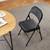 2 Pack Leather Padded Folding Chair, Indoor Outdoor Portable Stackable Commercial Seat with Steel Frame, Capacity for Home, Office, Party, Comfy, Black