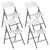 4 Pack Folding Chairs Heavy Duty - Plastic Stackable Portable Dining Chairs Set, Wedding, Party, Patio, Garden, for Indoor Outdoor, for Home and Office, Conference, White