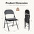6 Pack Leather Padded Folding Chair, Indoor Outdoor Portable Stackable Commercial Seat with Steel Frame, Capacity for Home, Office, Party, Comfy, Black