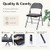 10 Pack Leather Padded Folding Chair, Indoor Outdoor Portable Stackable Commercial Seat with Steel Frame, Capacity for Home, Office, Party, Comfy, Black