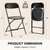 Folding Chairs Sets of 20, 330lbs Plastic Stackable Portable Patio Dining Sets, Fold Up for Indoor Outdoor, Camping, Garden, Party, Meeting (Black)