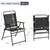 Outdoor Patio Chairs Set of 2, Folding Patio Chairs with Metal Frame, Armrests, Portable Dining Chairs for Camping, Lawn, Garden and Porch, Black