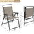 Outdoor Patio Chairs Set of 2, Folding Patio Chairs for Outside with Metal Frame, Armrests, Portable Dining Chairs for Camping, Lawn, Garden and Porch, Brown