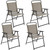 Outdoor Patio Chairs Set of 4, Folding Patio Chairs with Metal Frame, Armrests, Portable Dining Chairs for Camping, Lawn, Garden and Porch, Brown