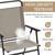 Outdoor Patio Chairs Set of 4, Folding Patio Chairs with Metal Frame, Armrests, Portable Dining Chairs for Camping, Lawn, Garden and Porch, Brown
