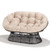 Double Papasan Chair, 600lbs Capacity, Ergonomic Design, Soft Thick Cushion, Bee-Designed Frame, Durable Steel, 61", Beige - Black Base
