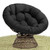 40" Ergonomic Wicker Papasan Chair with Soft Thick Density Fabric Cushion, High Capacity Steel Frame, 360 Degree Swivel for Living, Bedroom, Reading Room, Lounge, Onyx Stone - Brown Base