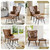 Modern Accent Chair with Ottoman, Upholstered Reading Chair with Ottoman Set, Wingback Chairs with Backrest & Metal Legs, Tufted-Button Armchair for Bedroom, Living Room, PU, Brown